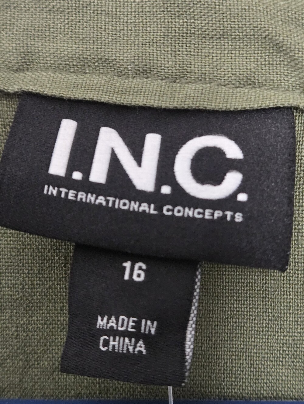 I.N.C. International Concepts Linen Blend Women's 16 Olive Safari Jumpsuit NWT - Picture 14 of 16